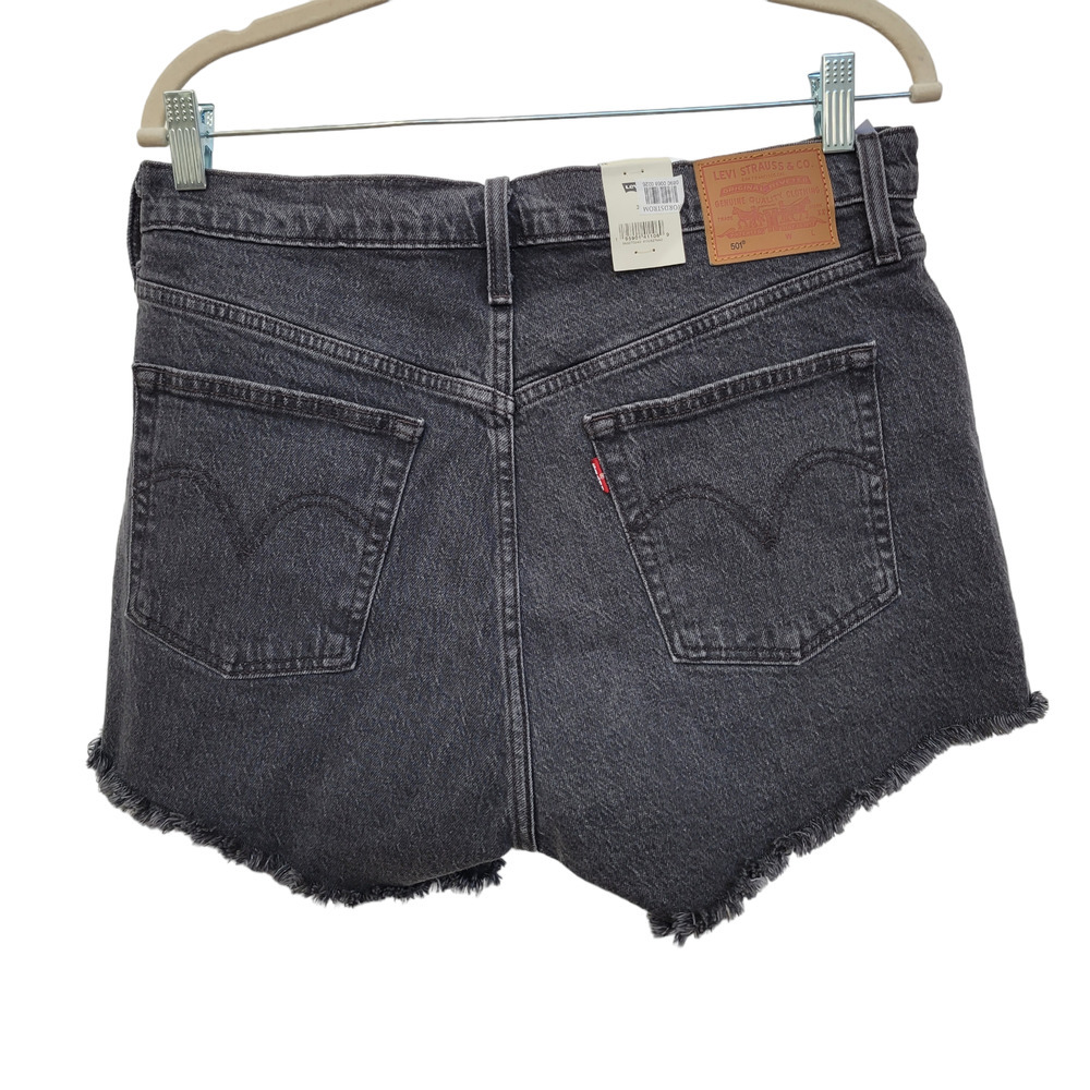 Levi's 501 High Rise Cabo Rise Button Fly Short Black Shorts Women Sz US 31 - Picture 5 of 11